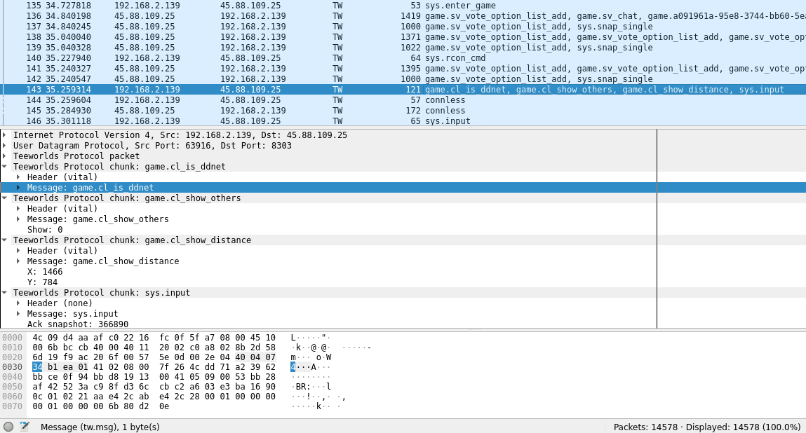 Wireshark Dissector Screenshot