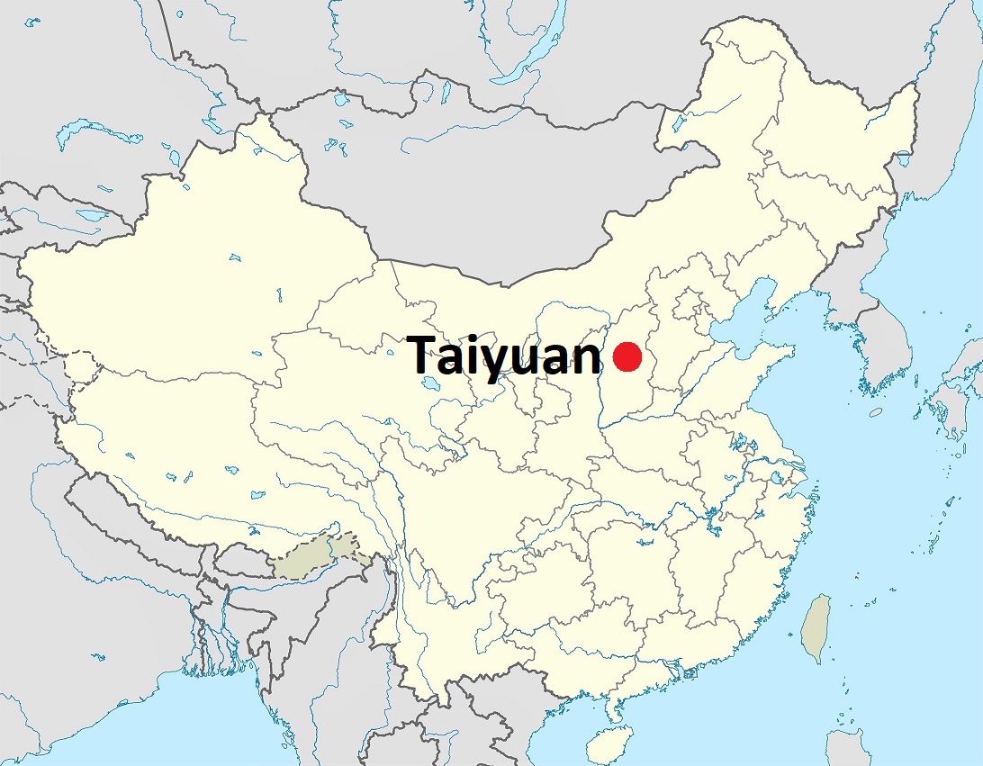 Map of Taiyuan's location in China
